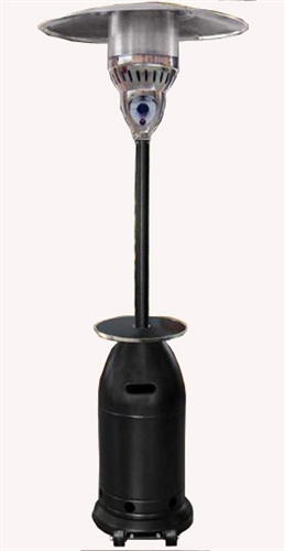 Tapered Black Patio Heater with Table