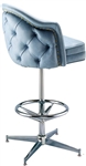 Studded Tufted Wing Pedestal Stool