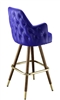 Tufted Wing Mid-Century Bar Stool