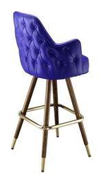 Tufted Wing Mid-Century Bar Stool