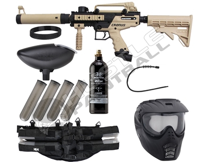 Tippmann Epic Paintball Gun Combo Pack - Cronus Tactical - Tan/Black