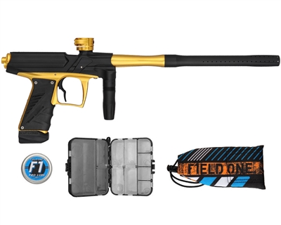 Field One/Bob Long Insight Reflex with Phase Body Paintball Marker with Standard Air Source Adaptor - Dust Black/Gold