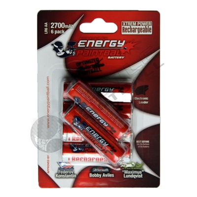 Energy Paintball AA Rechargeable Batteries - 270 mha (6-pack)