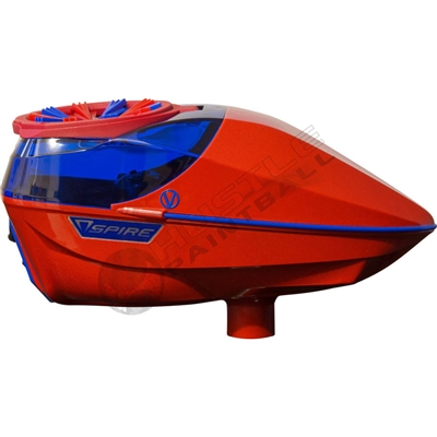 Virtue Paintball Spire Electronic Loader - Gloss Red/Blue w/ Crown 2.5