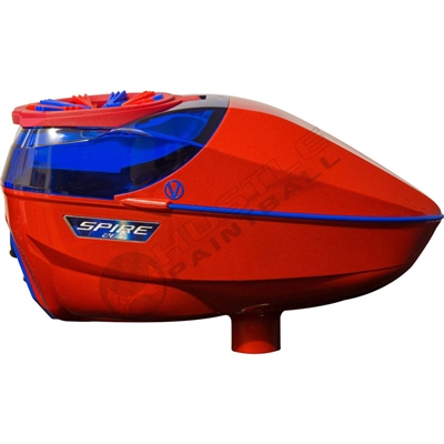 Virtue Paintball Spire 260 Electronic Loader - Gloss Red/Blue w/ Crown 2.5