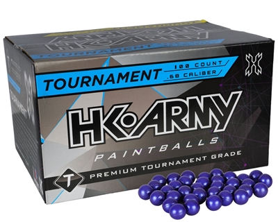 HK Army Tournament Paintballs - Case of 100 - Blue Fill