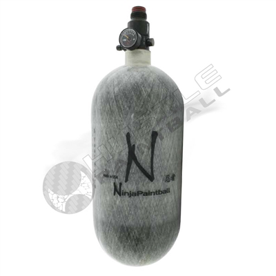 Ninja Paintball 90 cu 4500 psi Carbon Fiber HPA Tank - Grey Ghost