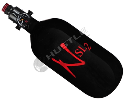 Ninja Paintball 45 cu 4500 psi "SL2" Carbon Fiber HPA Tank - Black/Red