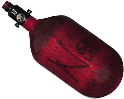 Ninja Paintball 68 cu 4500 psi Lite Carbon Fiber HPA Tank - Translucent Red