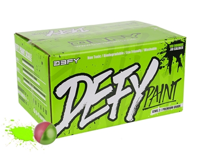 D3FY Sports Paintballs Level 2 Premium .68 Caliber Paintballs - 100 Rounds - Green/Pink Shell Green Fill