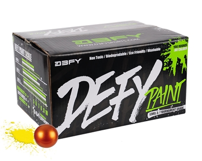 D3FY Sports Paintballs Level 3 Tournament .68 Caliber Paintballs - 100 Rounds - Copper Shell Yellow Fill