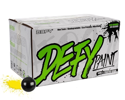 D3FY Sports Paintballs Level 1 Practice .68 Caliber Paintballs - 500 Rounds - Black Shell Yellow Fill