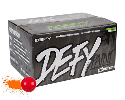 D3FY Sports Paintballs Level 1 Field .68 Caliber Paintballs - 1,000 Rounds - Red Shell Orange Fill