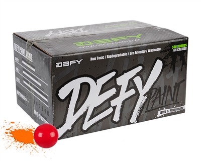 D3FY Sports Paintballs Level 1 Field .68 Caliber Paintballs - 500 Rounds - Red Shell Orange Fill