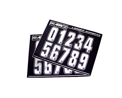 HK Army Loader Number Sticker Pack - White