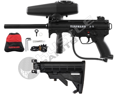 Tippmann Paintball Marker Combo Package - A5 w/ Warrior Collapsible Stock