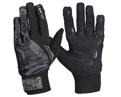 Virtue Paintball Gloves - Breakout Full Finger Ripstop - Black Camo