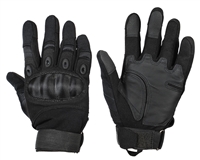 Warrior Paintball Full Finger Gloves - Carbon Knuckle - Black