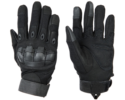 Warrior Paintball Full Finger Gloves - Flex Knuckle - Black