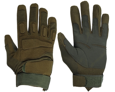 Warrior Paintball Full Finger Gloves - Padded - Olive