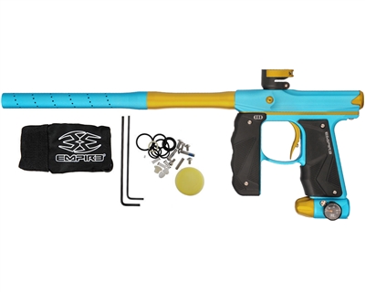 Empire Paintball Marker - Mini GS w/ 2 Piece Barrel - Dust Aqua/Dust Gold