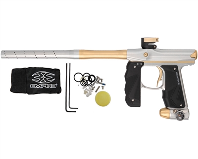 Empire Paintball Marker - Mini GS w/ 2 Piece Barrel - Dust Silver/Dust Tan