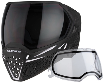 Empire Paintball Goggle - EVS - Black/White w/ Ninja & Clear Lenses + Additional Lens Of Your Choice!