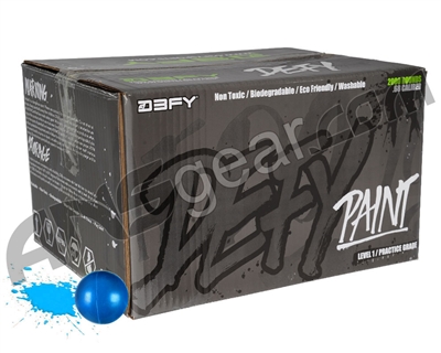 D3FY Sports Paintballs Level 1 Practice .68 Caliber Paintballs - 2,000 Rounds - Blue Shell Blue Fill