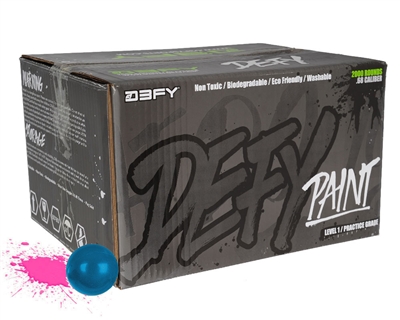 D3FY Sports Paintballs Level 1 Practice .68 Caliber Paintballs - 100 Rounds - Blue Shell Pink Fill
