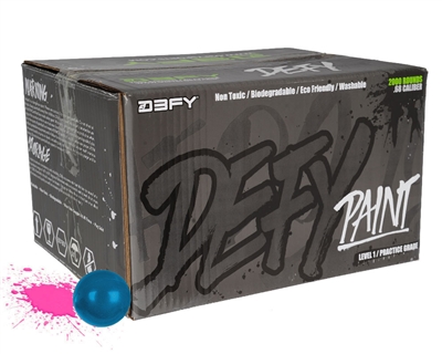 D3FY Sports Paintballs Level 1 Practice .68 Caliber Paintballs - 500 Rounds - Blue Shell Pink Fill