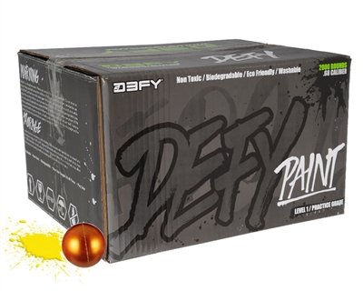 D3FY Sports Paintballs Level 1 Practice .68 Caliber Paintballs - 1,000 Rounds - Brown Shell Yellow Fill