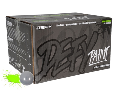 D3FY Sports Paintball Level 1 Practice .68 Caliber Paintballs - 100 Rounds - Grey Shell Green Fill