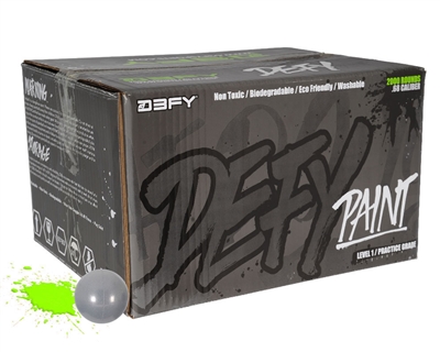 D3FY Sports Paintball Level 1 Practice .68 Caliber Paintballs - 1000 Rounds - Grey Shell Green Fill
