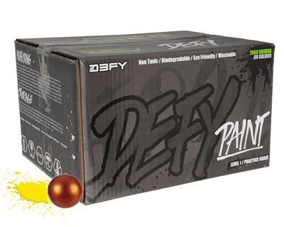 D3FY Sports Paintballs Level 1 Practice .68 Caliber Paintballs - 1,000 Rounds - Light Brown Shell Yellow Fill