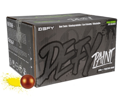 D3FY Sports Paintballs Level 1 Practice .68 Caliber Paintballs - 2,000 Rounds - Light Brown Shell Yellow Fill