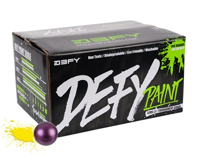 D3FY Sports Paintball Level 3 Tournament .68 Caliber Paintballs - 2000 Rounds - Purple Shell Yellow Fill