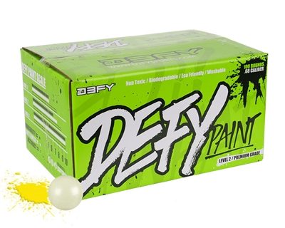 D3FY Sports Paintballs Level 2 Premium .68 Caliber Paintballs - 100 Rounds - White Shell Yellow Fill