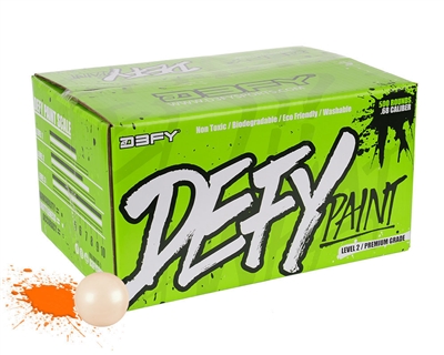 D3FY Sports Paintballs Level 2 Premium .68 Caliber Paintballs - 1,000 Rounds - White Shell Orange Fill