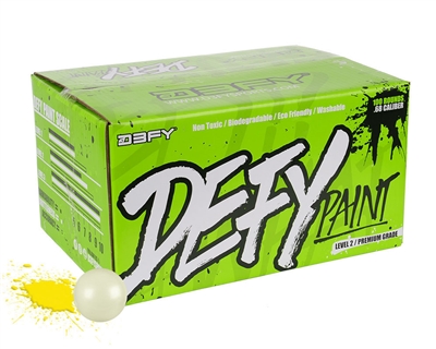 D3FY Sports Paintballs Level 2 Premium .68 Caliber Paintballs - 500 Rounds - White Shell Yellow Fill