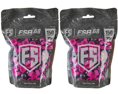 First Strike Paintball 300 Round Paintballs - FSR - Smoke/Pink Shell - Pink Fill