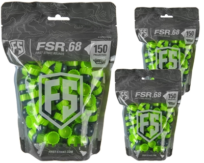 First Strike Paintball 450 Round Paintballs - FSR - Smoke/Green Shell - Green Fill