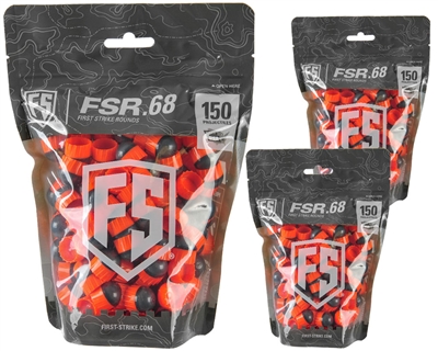 First Strike Paintball 450 Round Paintballs - FSR - Smoke/Orange Shell - Orange Fill