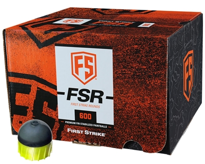 First Strike Paintball 600 Round Paintballs - FSR - Smoke/Yellow Shell - Yellow Fill