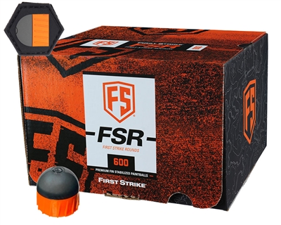 First Strike Paintball 600 Round Paintballs w/ Free Velcro Patch - FSR - Smoke/Orange Shell - Orange Fill