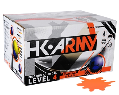 HK Army Paintball Supreme Paintballs - Case of 500 - Orange Fill