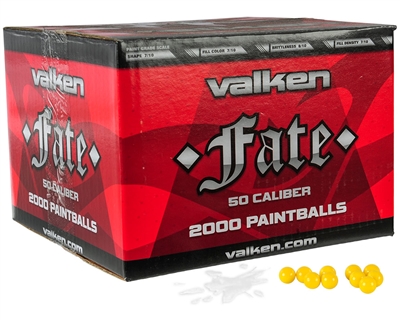 Valken .50 CAL Paintballs - Case of 2000 - Fate