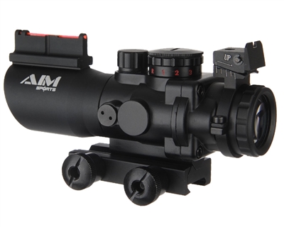 Aim Sports Sight - Recon - 4X32mm Tri Illuminated w/ Fiber Optic (JTSFO432G-N)