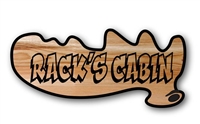 Image is of a Wooden Sign shaped like a Moose Antler