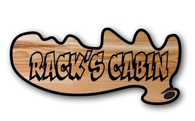 Image is of a Custom Wood Sign shaped like a Moose Antler