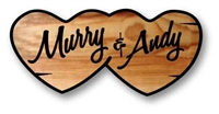CARVED DOUBLE HEARTS | RUSTIC WELCOME SIGNS